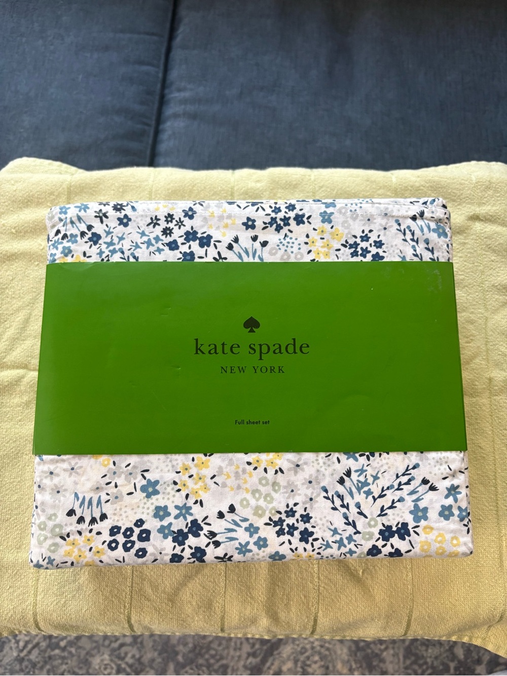 kate spade Navy, Yellow & White Floral Full Sheet Set